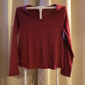 No Boundaries Red Long Sleeve Tee